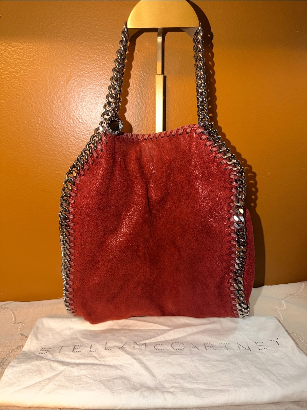 Stella McCartney Red Falabella-Style Chain Shoulder Bag - Picture 1 of 10